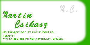 martin csikasz business card