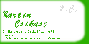 martin csikasz business card